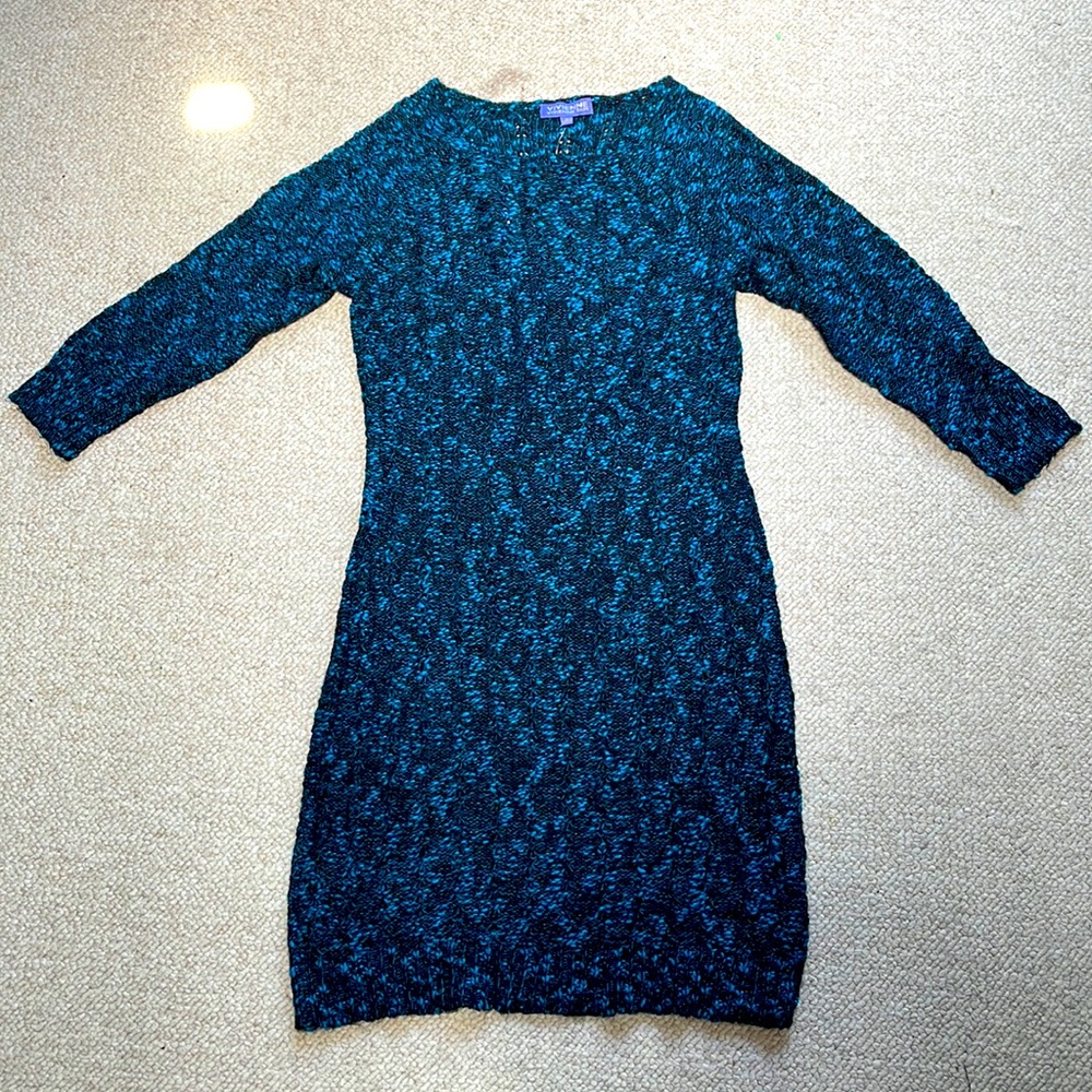 Vivienne Tam blue and black knit dress Size M